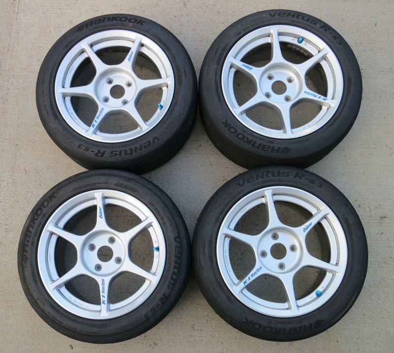 SOLD 15x8 +35 Kosei K1 Racing Wheels w/ 225/45 Hankook RS3 Central